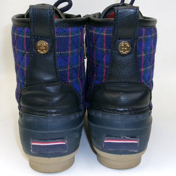 Tommy Hilfiger Plaid Blue Duck Boots Womens US 7 - Picture 6 of 6
